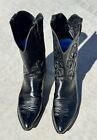 Vintage Justin 1434 Black Leather Pointed Toe Cowboy Boots Men Size 12D