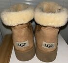 UGG Boots Kristin Sheepskin Wedge Ankle Chestnut Brown 1012497 Size 9