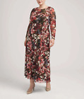 Anne Klein Plus Size Printed Mesh Maxi Dress MSRP $149 Size 3X # 14A 1910 Blm