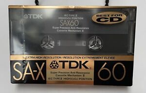 TDK  SA-X   60   1987    TYPE II   BLANK CASSETTE TAPE (1)  (SEALED)