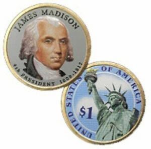 2007 P COLORIZED JAMES MADISON DOLLAR COIN