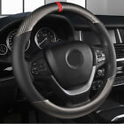 Car Steering Wheel Cover Carbon Black Leather Breathable Anti-slip Accessories (For: 2010 Ford Flex Limited 3.5L)