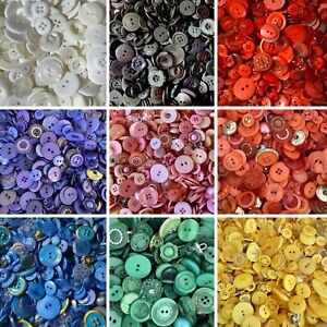 9 Colors Mixed Lot of Dyed/Colorful  Buttons All Sizes 25,50,100  pcs