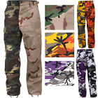 Two Tone Camo Cargo Pants Military Fashion BDU Army Fatigues 6-Pocket Uniform