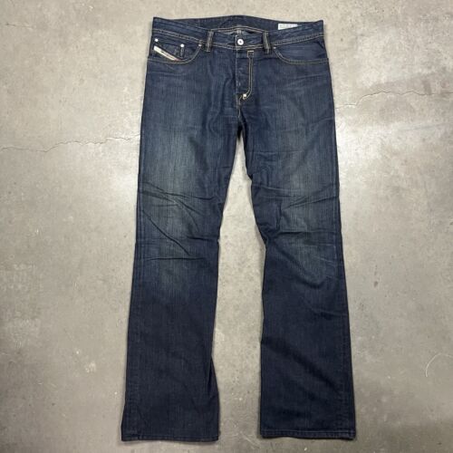 Diesel Shazor Twisted Seam Bootcut Denim Jeans Indigo Dark Wash 34x34