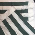 RALPH LAUREN PAIR Green Stripe Standard Pillow Shams 100% Cotton NEW