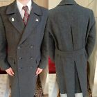 Classic vintage Belted handtailored 1970s all worsted db Suit over coat 38R