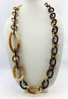 Faux Horn Chunky Swirl Resin Link Necklace