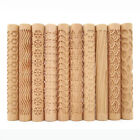 Solid Wood Rolling Pin Relief Clay Tool DIY Pressing Mud Mould Embossing Rod