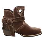 Justin Boots Elana Velvet Square Toe  Womens Brown Casual Boots L9756