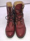 Corral Womens Red Leather Round Toe Lace Up Ankle Western Boots Size 3.5D