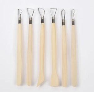 6Pcs Wood Clay Pottery Tool Ceramic Sculpting Tools Carving Ribbon Wire