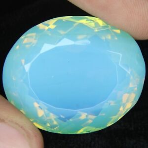 70-80 Ct Certified Australian Natural Opal Oval Blue Fire Loose Gemstone