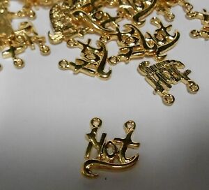 New Listing(LOT #26) WHOLESALE LOT OF 20 VINTAGE GOLD TONE HOT CHARMS PENDANTS