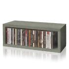 Media Storage CD Rack Stackable Organizer - Holds 40 CDs (Grey)