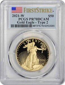 2021-W $50 American Proof Gold Eagle Type 2 PR70DCAM First Strike PCGS