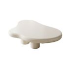 Guyii Cloud Coffee Table Living Room Irregular End Side Table White Table 46 in