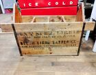 Vintage Wood Delco Light Plant Battery Shipping Crate Antique Advertising Box