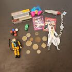 Estate Sale Junk Drawer Misc Items Lot of 20 Coins Watch Lure Marbles Toys Cards