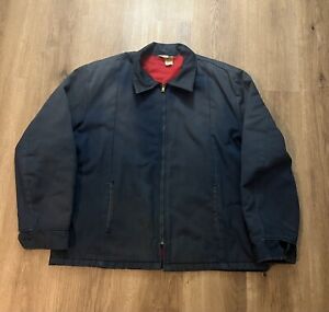 Wrangler Big Ben Work Jacket – 1970s Mens XL Made In USA Blue Red Quilt Liner