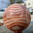 1.1LB Natural Red Stripe Pork StoneCrystal Quartz Sphere Ball Reiki