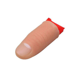 Thumb Tip Finger Fake Trick Vinyl Fun Toy Joke Prank Props Vanish Red Silk