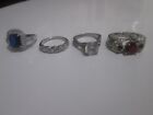 10K gold sterling silver Rings cubic zerconia all size 8 same price each