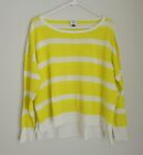 Cabi Style #5958 Long Sleeve Lightweight Boatneck Sweater XS Yellow Green White