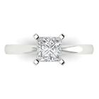 1.0 ct Princess Cut SOLITAIRE ENGAGEMENT RING 14k White gold simulated diamond