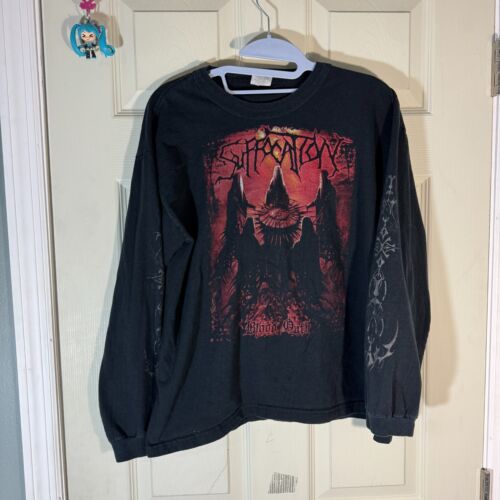 VTG Suffocation  Blood Oath Band Long Sleeve Shirt sz L  Brutal Death Metal