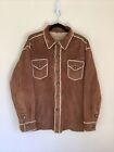 scully western Xl Leather Suede Brown Shacket Rodeo Coat Jacket Shirt