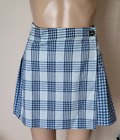 Urban Outfitters Blue Plaid Mini Pleated Tennis Wrap Skirt size XS