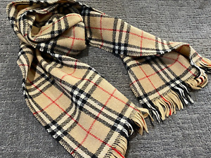 Authentic Burberry Check 100% WOOL  Scarf MADE IN SCOTLAND~