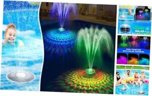 Solar Pool Fountain with Light Show, 2024 Upgraded Large Solar Pool Water