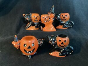 Vintage Halloween Plastic Candy Containers (lot of 5)