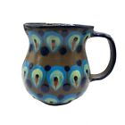 New ListingKen Edwards Pottery Coffee Mug Cup Hand Painted Army Green Peacock Guatemala
