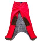 Women's Polo Ralph Lauren Red Jodhpurs Riding Trousers Suede Knee Pads J160
