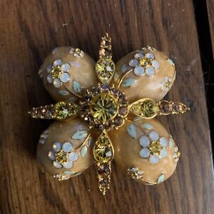 Joan Rivers *Rare* Brooch Flower Crystal Brooch