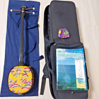 Okinawa SANSHIN Ryukyu Shamisen Soft Case Set Yellow Bingata Japan Instrument