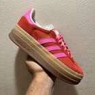 adidas Women's Gazelle Bold Collegiate Red Lucid Pink Shoes IH7496 Multi Sizes