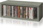 Media Storage CD Rack Stackable Organizer - Holds 40 CDs - Grey