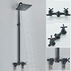 Black Shower Faucet System Outdoor Exposed Shower Fixtures kit Rain Shower Head