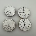 Lot Of 4 Antique ILLINOIS Pocket Watch Movements W/ Dials  - As Is