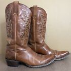 King Exotic Leather Cowboy Boots Size 12 EE Handmade In Mexico Western Brown