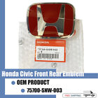 1X Honda 06-15 Civic 4DR Sedan FiT JDM RED H Type R Front Emblem badge logo (For: Honda Civic)