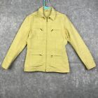 VTG Cabi Blazer Jacket Womens Size 4 Cotton Mustard Yellow Zip Up Casual USA