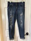 American Eagle Outfitters Hi-Rise Jegging Size 10 Distressed Blue EUC