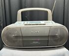 Sony CFD-S01 AM/FM Radio Boombox CD Player Cassette recorder portable w/ wire
