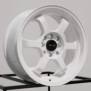 16x7 Vors TR7 4x100/4x114.3 35 White Wheels Rims Set(4) 73.1