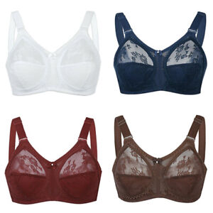 Full Coverage Bralette Wirefree All-Around Comfort Bra Floral Lace Plus Size BH